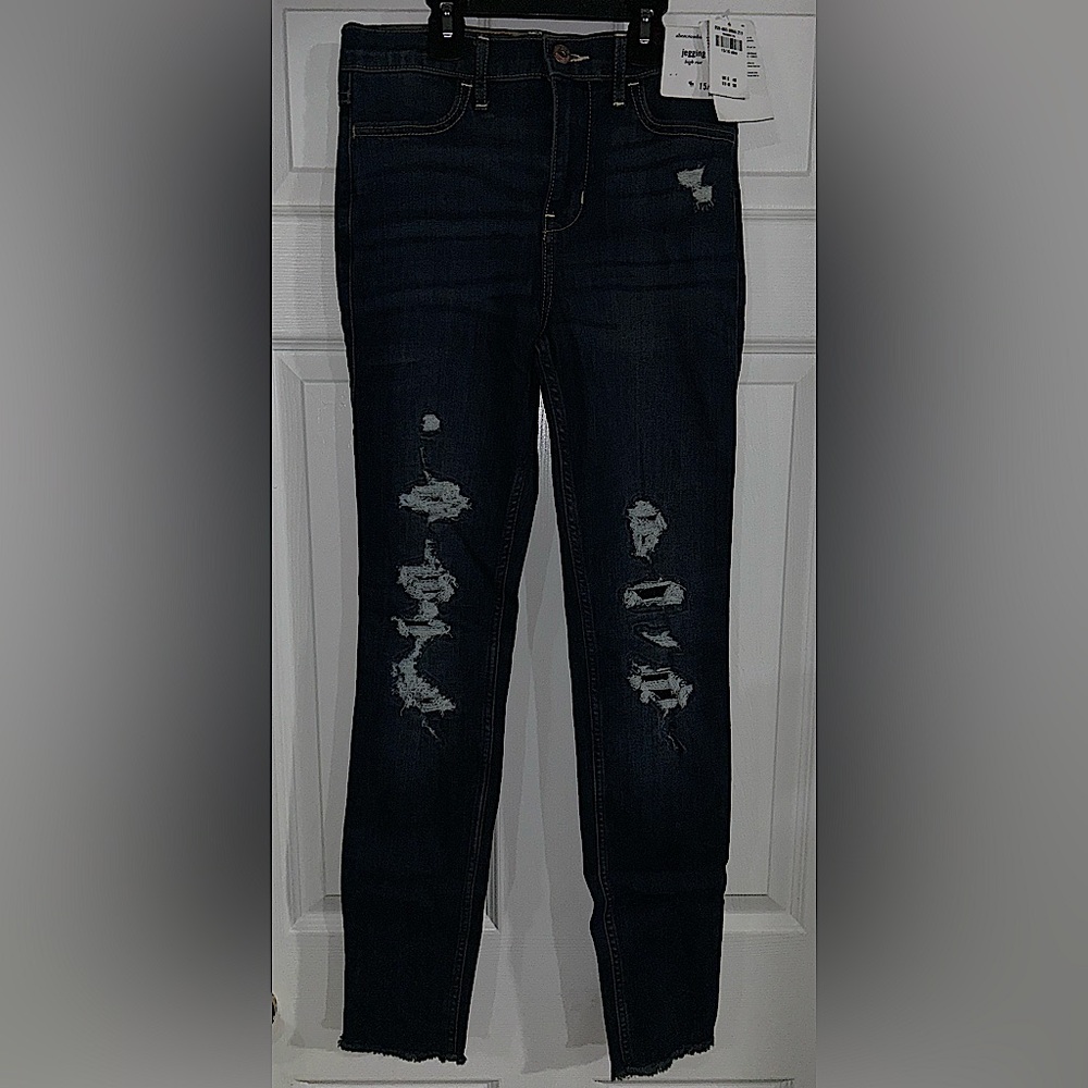 NEW Abercrombie low rise distressed jeggings girl size 15/16
